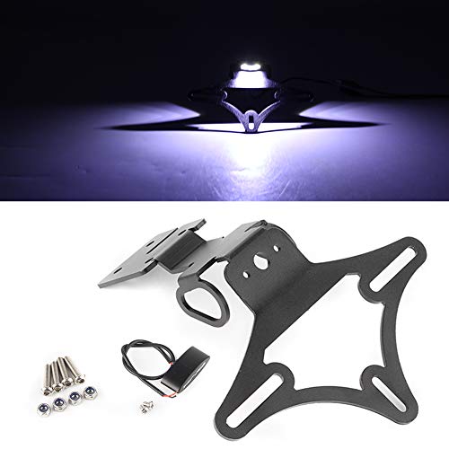 FSFY Motorcycle Aluminum License Plate Bracket, License Plate Frame Bracket Mount Holder, Motorbike mudguard Eliminator Cover for Yamaha YZF R6 2017-2018, Black