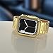 Compatible with Apple Watch Band and Case, Stainless Steel Metal Chain with TPU Cover, Smart-Watch Link Bracelet Strap, Wrist-Band for i-Watch Series 9 8 7 6 5 4 3 2 1 SE, 41mm 40mm 38mm, Gold