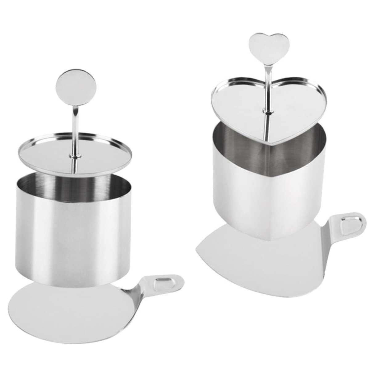 MUCKLILY 2 Sets Stainless Steel Cookie Molds Heart Shape Baking Tools for DIY Cakes Pies Muffins More for Home Baking Cooking with Safe Edges