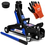 Verda Gato Hidráulico de Carretilla 2 T, Altura de Elevación 140-310 mm, con Almohadilla de Goma y Guantes, Perfil Bajo, para Coche, Turismo, Autocaravana, Todoterreno y Taller, Uso Profesional