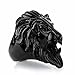 Daesar - Anillos Personalizados Acero Inoxidable Anillos para Hombre Cabeza de León Anillo de Negro Hombre Anillos Talla 20(60mm)