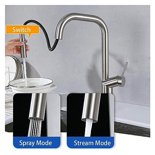 Grifo mezclador de cocina en acero inoxidable 304 con rotación de 360 grados 6