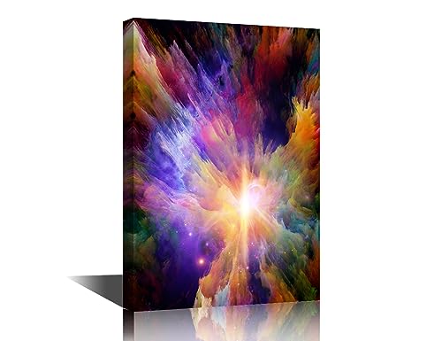 Thick Colorful Paint Abstract Painting Canvas Wall Art Vibrant Canvas Series Modern Artwork Contemporary Wall Decor for Home Office Decorations Framed Ready to Hang 12x 18 in
