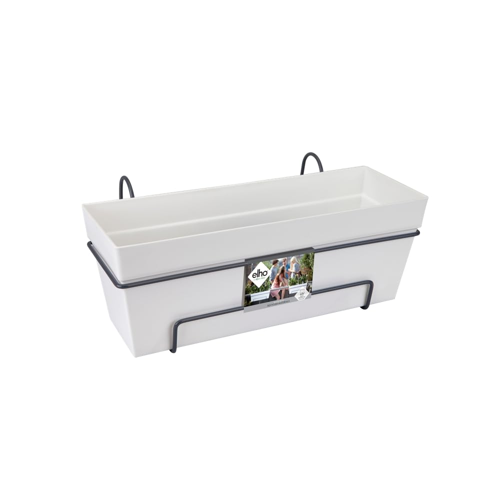 elho Loft Urban Balkonkasten Allin 1 50cm - Weiss | L 26.5 x B 49 x H 20.5 cm | für den Außenbereich