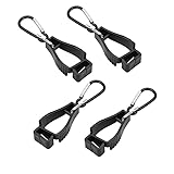 SPTwj 4 Stück Handschuh Clip Halter Handschuhklammer Feuerwehr Handschuhhalter Feuerwehr Schwarz Handschuhclips mit Metall-Karabiner für Arbeitshandschuhe Montagehandschuhe