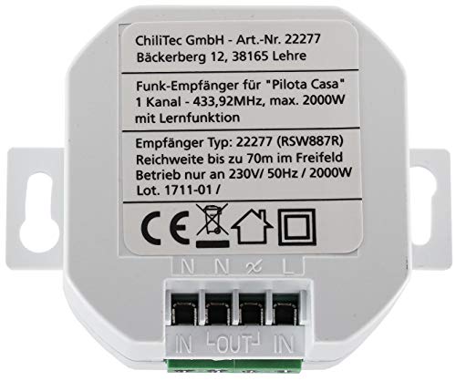 Funkschalter Chilitec mit 3 Funksendern und 1 Funkempfänger 230V