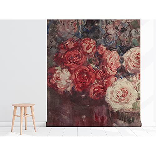 Papier peint bouquet de roses vintage pour masquer les défauts des murs - 5