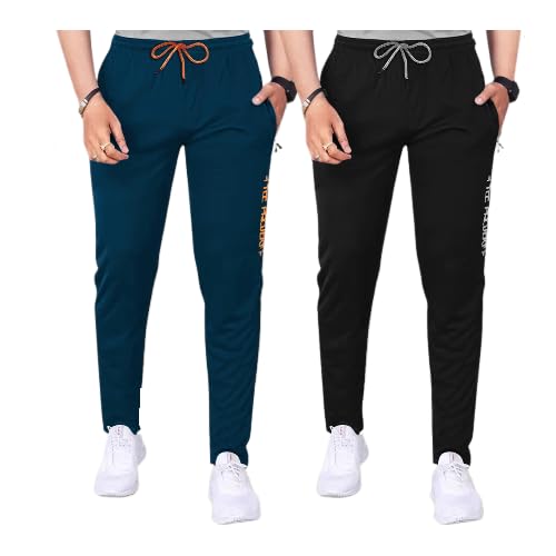 Image of Pinkmint Combo Track Pant Set for Men Lycra Soild Suitable for Yoga, Dancing, Running, Regkular Wear