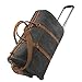 Kattee Rolling Duffle Bag with Wheels Canvas Travel Luggage Duffel Bag 50L (Dark Gray)