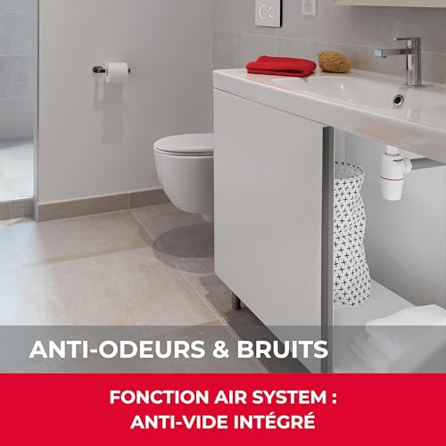 Wirquin D32 30722158 Neo AIR, Waschbecken-Siphon Durchmesser 32 cm, Weiß