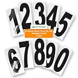 iSYFIX Black Vinyl Numbers Stickers, Self Adhesive -6 Inch Slim (2 Sets)- Premium Decal Die Cut and