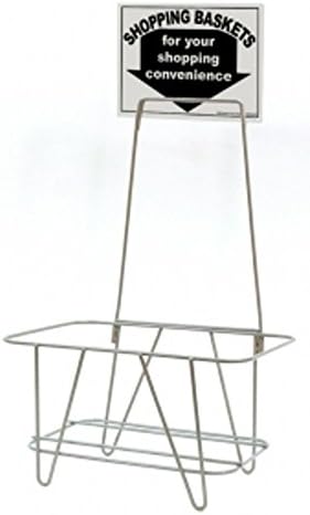 Grey Basket Rack 8 x 11.5 for Prestige Line Jumbo Shopping Baskets 34.5 Inch H