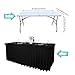Yoquare 2 Pack - Black Spandex Table Skirt for 8ft Tables (96