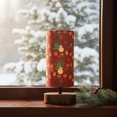 Image of ExclusiveLane 'Santa Festive Forest' Mango Wood Decorative Table Lamp for Bedroom (35.2 Cm, Without Bulb, Handcrafted) | Table Lamp for Living Room Christmas Gifts for Home Chirstmas Decoration Items