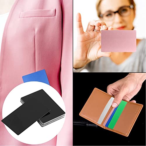 50Pcs/Set Laser Mark Engraved Blank Aluminium Alloy Business Cards 5 Colors Optional (Black) #TOP2