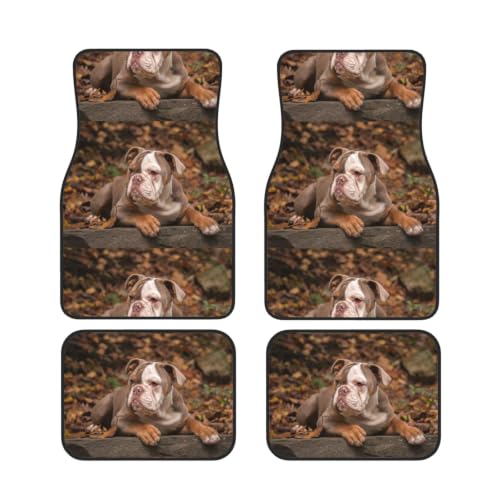 Alfombrillas de coche de bulldog americano juego de 4 piezas de neopreno