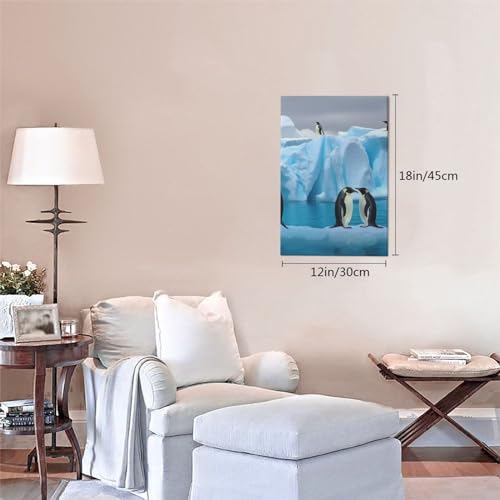 Impression toile pingouins iceberg pour masquer un mur vide 30x45 - 4