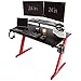 Produktbild Topsky Gaming Tisch 120cm Zuhause Büro mit Getränkehalter Kopfhörer Haken Controller (Schwarz und Rot)
