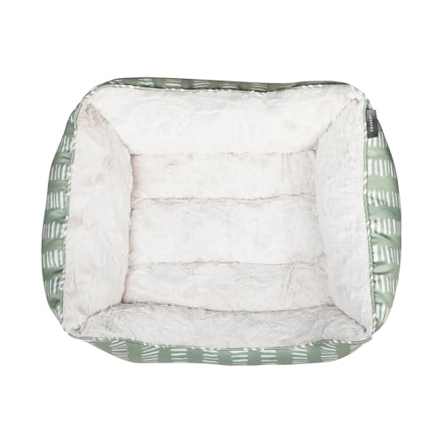 Fringe Studio "Painted Dash Cool Olive Medium Rectangular Cuddler Pet Bed 25" X 21"- Poly Filled with Faux Fur Interior - Machine Washable (213069) - Image 3