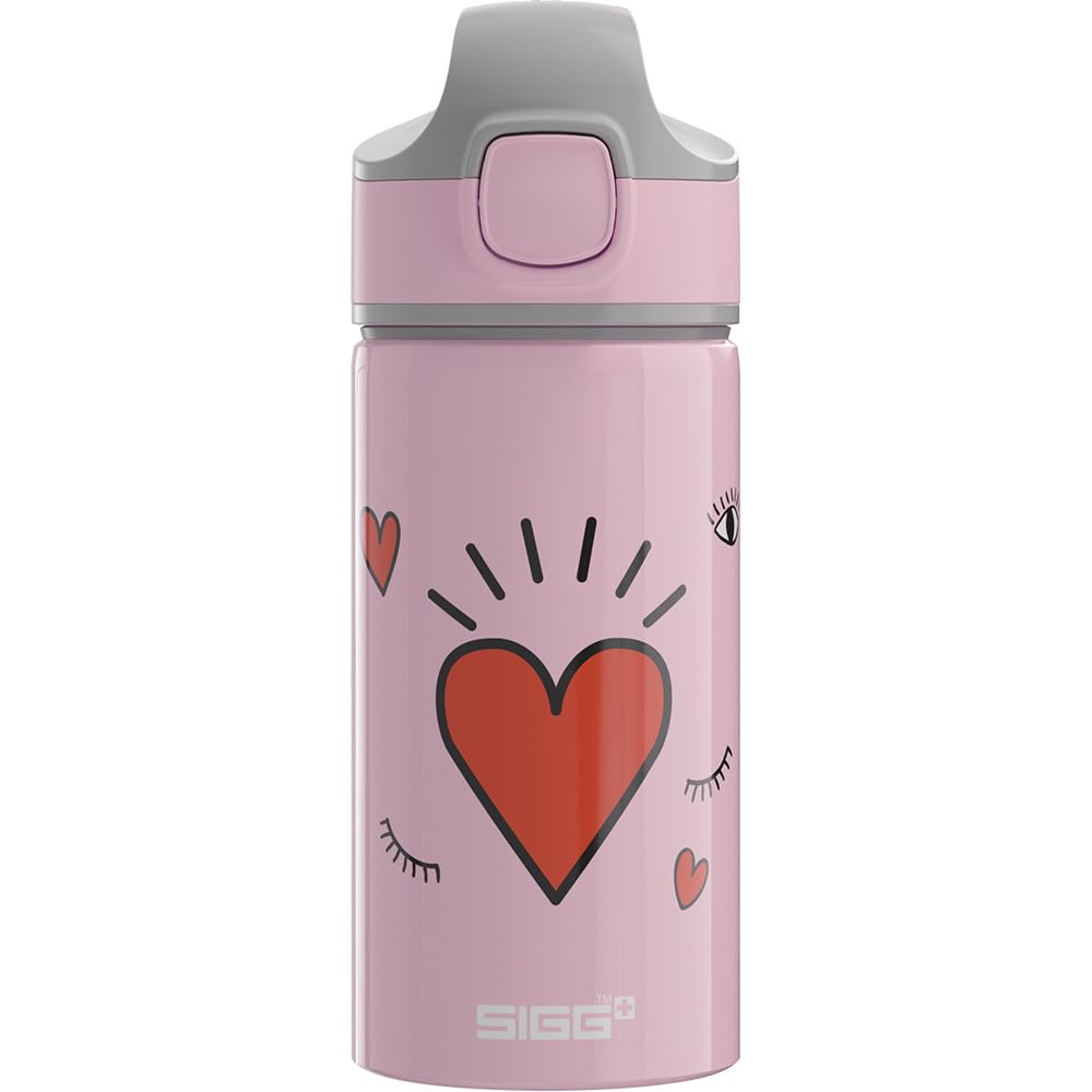 Sigg - Aluminium Kids Water Bottle - Miracle Girl Power - With Straw - Leakproof - Lightweight - BPA Free - Climate Neutral Certified - School & Sports - Light Pink - 0.4L — image 1