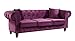 Divano Roma Furniture Classic Scroll Arm Chesterfield Sofa - Velvet - Tufted