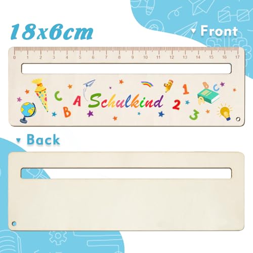 RCYHCY Lesehilfe Kinder 1. Klasse, Lesehilfe Kinder, Lineal 18 cm Grundschule, mit Lesefenster Holz Lesestreifen Schule für Junge Schulkind Hilfe Lesen Lernen, tolle Geschenke zur Einschulung