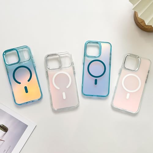 SAKUULO Magnetic Case for iPhone 16 Pro Max Compatible with Magsafe, Bling Laser Iridescent Florescent Crystal Sparkly Luxury Shockproof Protective Cover for Women Men, Blue by SAKUULO - Image 6