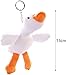 Vugyue White Plush Duck Car Keychain, Cotton Filling Stuffed Animal Fluffy Duck, Car Keychain Hanging Charms