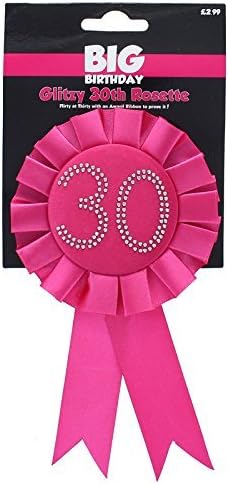 Alandra BirthdaysBADGE-30-HP-BIRTH 30Th Diamante Rosette, Pink