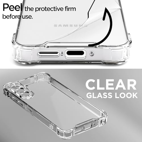 Image of Amazon Basics Back Cover for Samsung Galaxy A56 5G PC + TPU Clear Transparent Raised Edges Shockproof Protective Phone Bumper Case(Transparent)