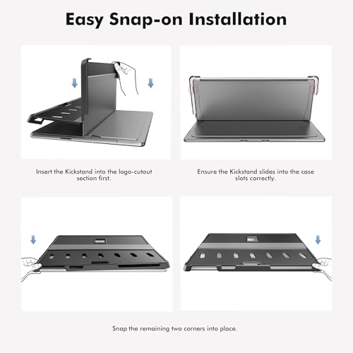INFILAND Clear Case for Microsoft Surface Pro 11 Edition / 10/9-13 Inch - Crystal Clear Hard PC Shell, Anti-Scratch Protective Cover, Compatible with Type Cover Keyboard (Crystal Black) by INFILAND - Image 2