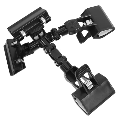 KICHOUSE Adjustable Double Head Painting Clip and Sketch Clamp Set, Black Plastic Drawing Board Holder for Art Supplies, Rotatable Paper Holder for Typing and Canvas, 2pcs