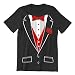 P&B Tuxedo Red Rose Funny Men's T-Shirt, L, Black