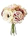 Sweet Home Deco 10’’ Blooming Peony and Anemone Silk Artificial Wedding Bridal Bouquet/ Home Flower (No Pot Included) (Pink1)