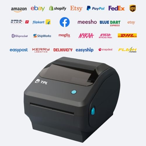 Image of TPL TD-401 Thermal Label Printer | 4x6 Shipping Label Printer | Bluetooth & USB Connectivity | 152mm /s High Speed | Supports Windows, MacOS, Android & iOS | Ideal for E-commerce, Barcodes & MRP Labels