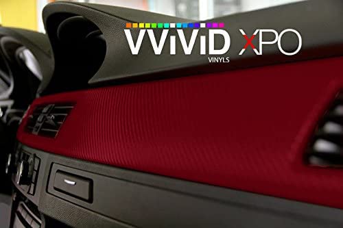 VViViD XPO Burgundy Dry Carbon Fiber 1ftx 5ft Vinyl Wrap Roll with Air Release Technology