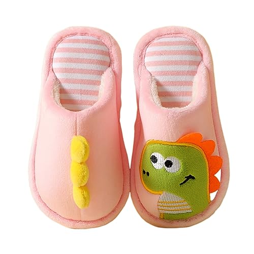 Kids Dinosaur Slippers Boys Girls Cute Warm Cotton Shoes for Indoor Outdoor Breathable Plush Slip-on House Slipper
