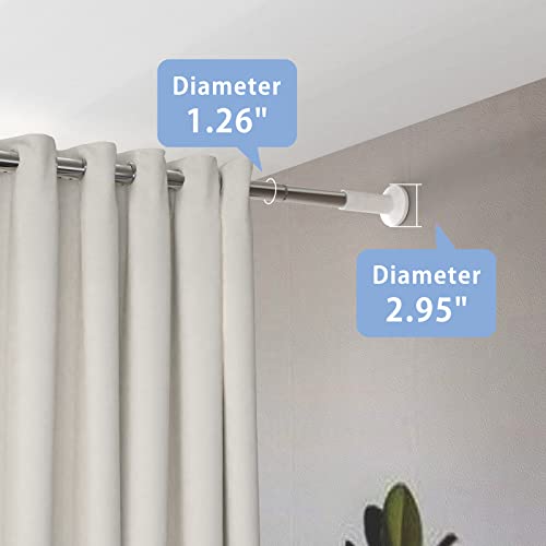 Image of Umimile Tension Curtain Rod, 51-126in Adjustable Spring Shower Curtain Rod
