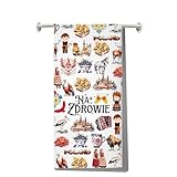 G2TUP Poland Kitchen Towel Polish Cheers Tea Towel Na Zdrowie Gifts Polska Hand Towel Polish Gifts (NaZdrowie kt)