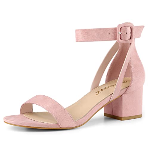 Allegra K Women's Ankle Strap Block Low Light Pink Heel Sandals 8.5 M US by Allegra K - Used condition - CA$28.84