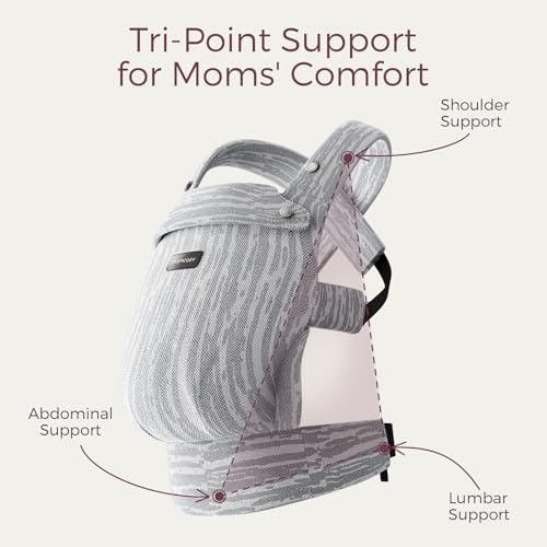 Image of Momcozy Baby Carrier - Ergonomic, Cozy and Lightweight Carrier for 7-45lbs, Effortless to Put On, Ideal for Hands-Free Parenting, Enhanced Lumbar Support, Time Heritage Beige