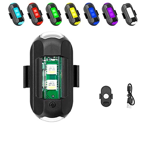 Lumières stroboscopiques LED 7 couleurs pour avion, chargement USB, lumières stroboscopiques anti-collision, lumières clignotantes anti-collision, lumières d'avertissement de nuit