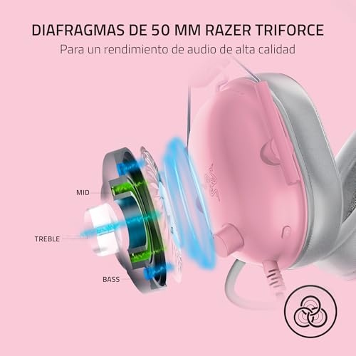 Miniatura 4 de Razer Blackshark V2 X - Auriculares Gaming Con Cable Multiplataparama Diafragmas De 50mm Triforce, Micrófono Cardioide Hyperclear, Ligereza Y Comodidad, Compatibilidad Multiplataparama Rosa