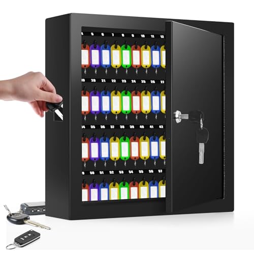 Caixa de bloqueio de chave com 100 chaves, armário antifurto com etiquetas de chave, suporte de pare