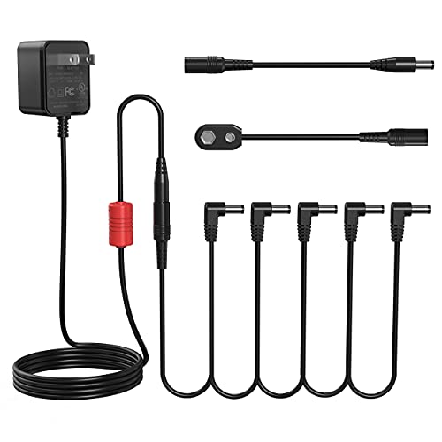 Donner DPA-100 Guitar Pedal Power Supply Adapter 9V DC 1A Tip Negative 5 Way Daisy Chain Cables for Effect Pedal Donner DPA-100 Guitar Pedal Power Supply Adapter 9V DC 1A Tip Negative 5 Way Daisy Chain Cables for Effect Pedal