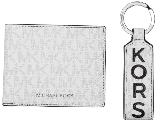 Coffret cadeau portefeuille fin et porte-clés Michael Kors l'attention idéale en blanc