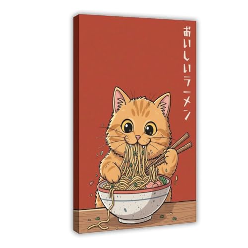 Toile chat ramen créez une ambiance cosy dans votre chambre