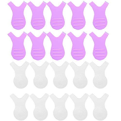 20 Stück Y Form Wimpern Bürste, Dauerwelle Wimpern Bürste, Silikon Wimpern Schildpads, Mini Y-Form-Wimper-Kamm, Make-up Beauty Tool zur Wimpernverlängerung (Transparent, Pink) Cover