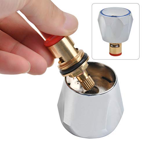 JAOMON Wasserhahn Griff Ersatz Standard Hot & Cold Tap Ventiloberteil rot und blau Top paarweise Griff wasserhahn doppelte Metall Armaturenbauteile Ventil-Oberteil Waschtischarmaturen 2*Spule 2*Griff - Image 4