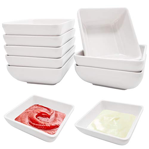 8 Pcs 3 Ounce Dipping Bowls Set White Plastic Dipping Sauce BowlsSmall Bowls for KetchupCondimentsSide DishesVinegar in Party BBQ